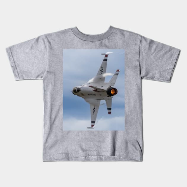 Thunderbird Solo Afterburner Turn With Vapor Kids T-Shirt by acefox1